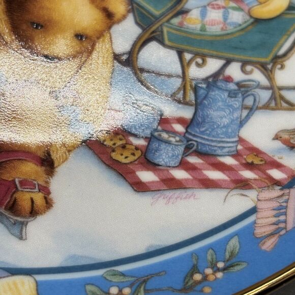 Royal Doulton Teddy Bear Winter Wonderland Plate Linda Griffith Franklin Mint 8" - Picture 7 of 7
